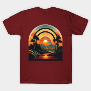 Retro sunset nature T-Shirt